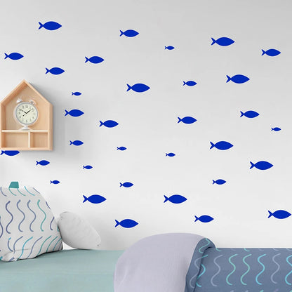35 pcs Fish /Set Vinyl Wall Sticker Waterproof Removable Bathroom Wall Decor, Ocean Fish Scene Wall Decals For Nursery Kids Room-HomeDecorDecals_com