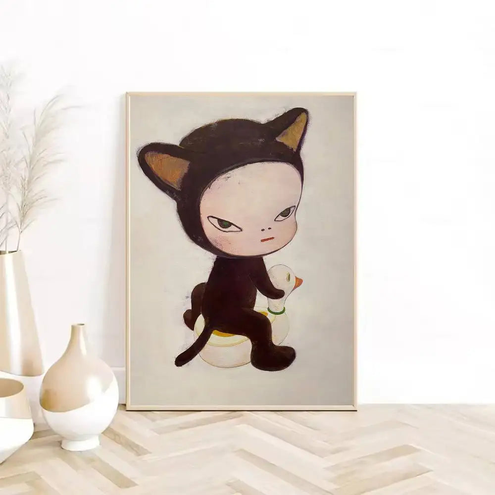 Y-Yoshitomo Nara Art Lovely melancholy Poster HD sticky wall waterproof home living room bedroom Dorm bar aesthetic decoration-HomeDecorDecals_com