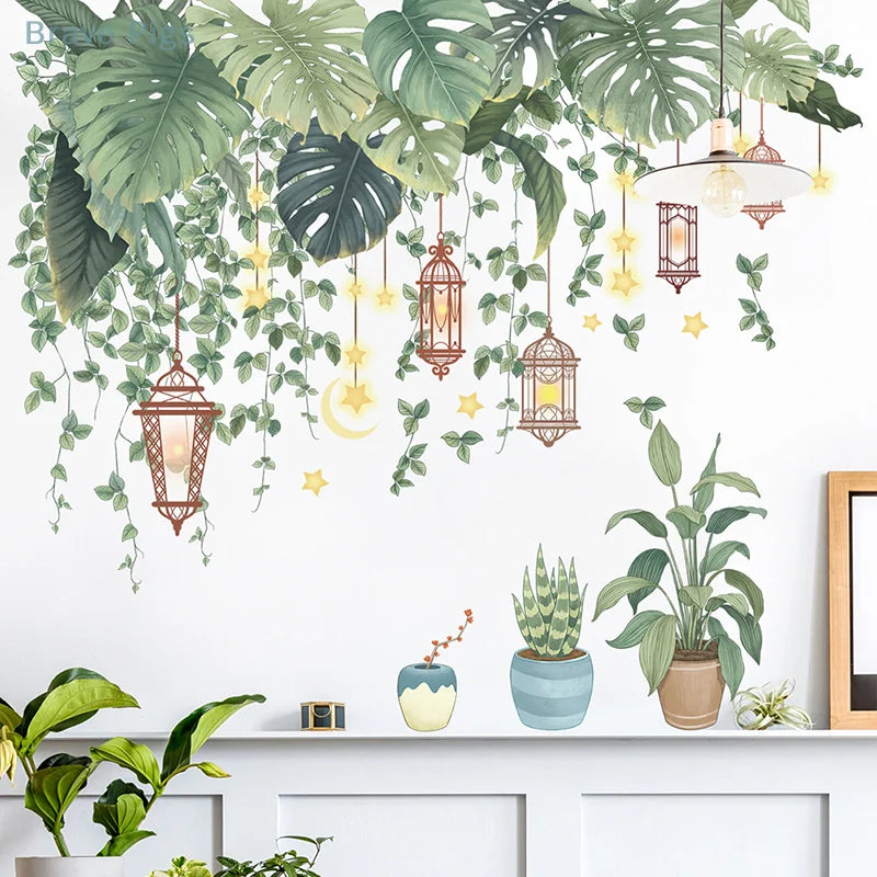 Tropical Green Leaves Wall Decal | Home Decor by HomeDecorDecals.