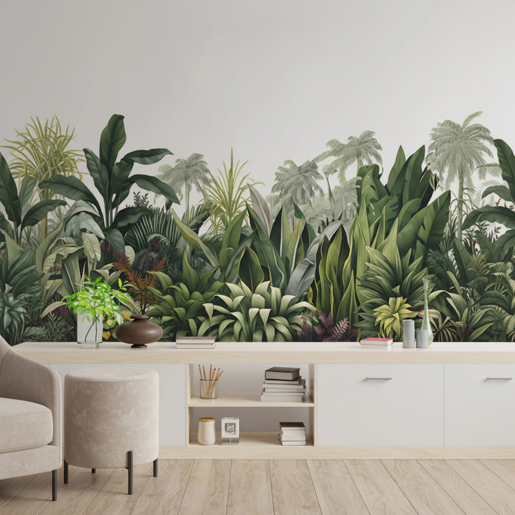 Tropical Green Plants Wall Decal | Room Decor by HomeDecorDecals.