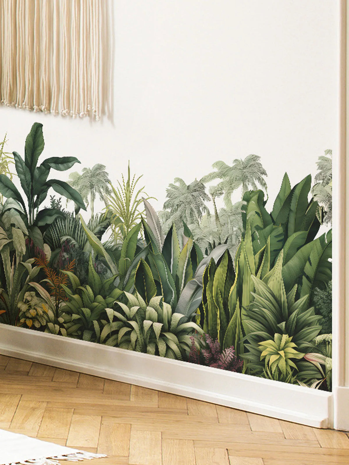 Tropical Green Plants Wall Decal | Room Decor displayed in room decor by HomeDecorDecals.