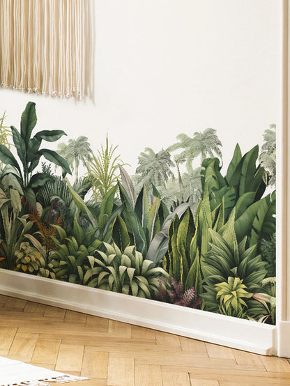 Tropical Green Plants Wall Decal | Room Decor displayed in room decor by HomeDecorDecals.