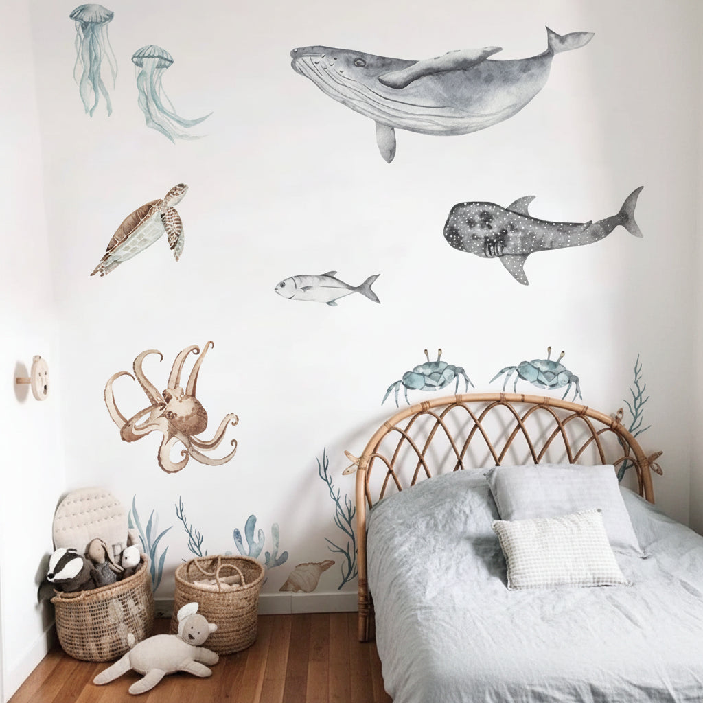 Underwater Sea Animals World Wall Decal | Home Decor design details by HomeDecorDecals.