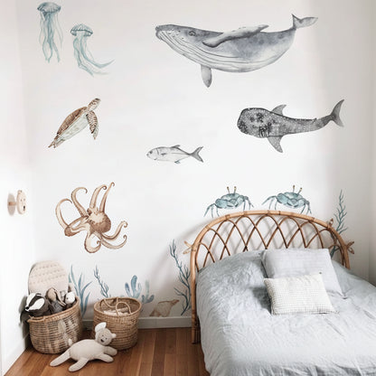 Underwater Sea Animals World Wall Decal | Home Decor design details by HomeDecorDecals.