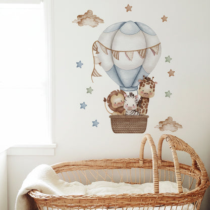 Watercolour Hot Air Balloon Wall Decal | Kids Room Decor by HomeDecorDecals.
