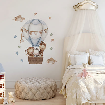 Watercolour Hot Air Balloon Wall Decal | Kids Room Decor design details by HomeDecorDecals.