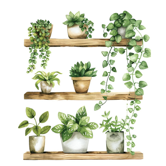 Watercolour Potted Plant Wall Sticker | Home Decor by HomeDecorDecals.